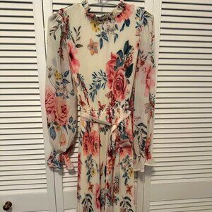 White and Pink Floral Dress